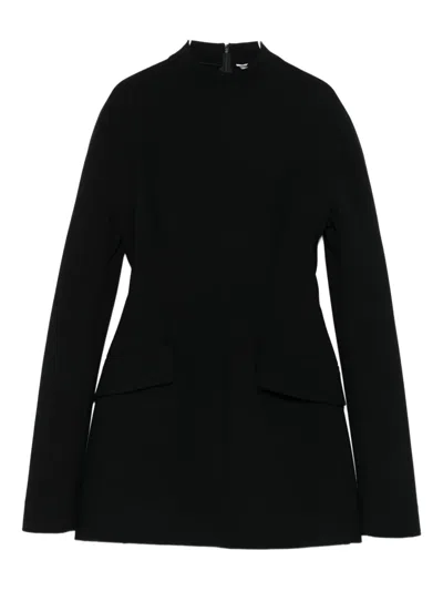 Sportmax Long-sleeve Mini Dress In Black