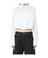 Sportmax Buttoned Long-sleeved Cropped Shirt In White