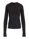 Sportmax Crystal Embellished Long Sleeve Top In Black