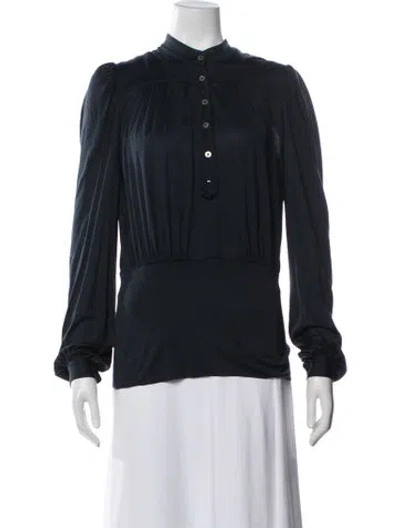 Pre-owned Sportmax Long Sleeve Top In Blue