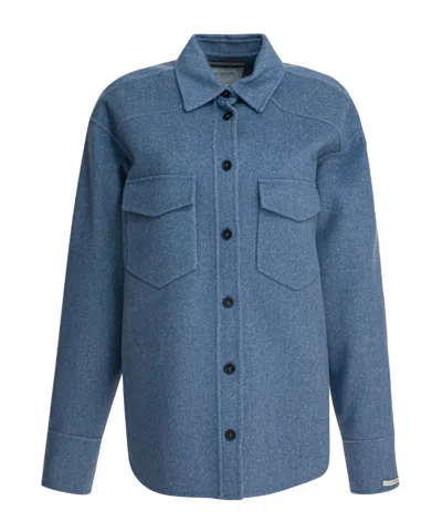 Sportmax Long-sleeved Button-up Shirt In Blue