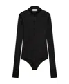 Sportmax Long-sleeved Buttoned Bodysuit In Black