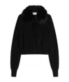 Sportmax Long-sleeved Cardigan With Detachable Collar In Black