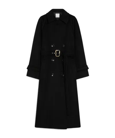 Sportmax Long-sleeved Coat In Black