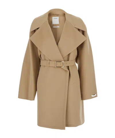 Sportmax Long-sleeved Coat In Brown