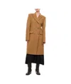 Sportmax Brown Wool Double-breasted Coat In Brown