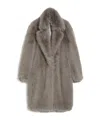 Sportmax Long-sleeved Coat In Gray