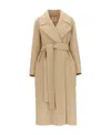 Sportmax Long-sleeved Coat With Belt In Nude