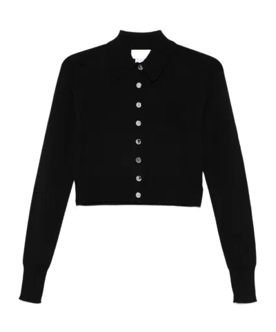 Sportmax Long-sleeved Knitted Jacket In Black