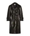 Sportmax Long-sleeved Leather Windbreaker In Black