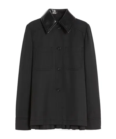 Sportmax Long-sleeved Shirt Jacket In Black