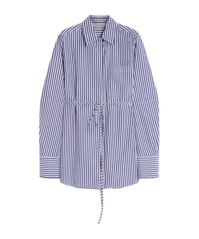 Sportmax Long-sleeved Striped Shirt In Purple