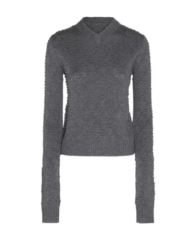 Sportmax Long-sleeved Sweater In Black