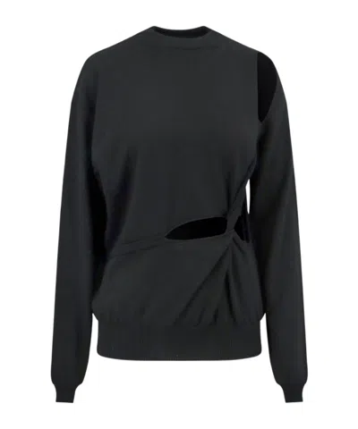 Sportmax Long-sleeved Sweater In Black