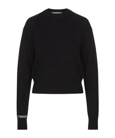 Sportmax Long-sleeved Sweater In Black