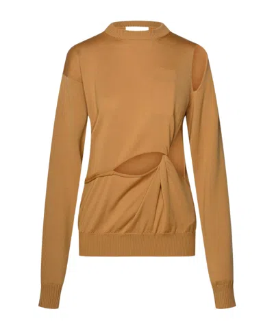 Sportmax Long-sleeved Sweater In Brown