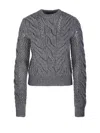 Sportmax Wool-blend Crewneck Sweater With Braids In Gray