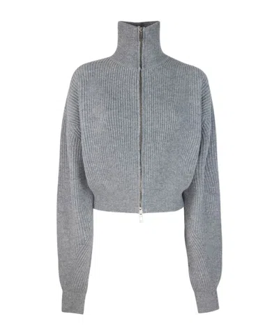 Sportmax Long-sleeved Sweater In Gray