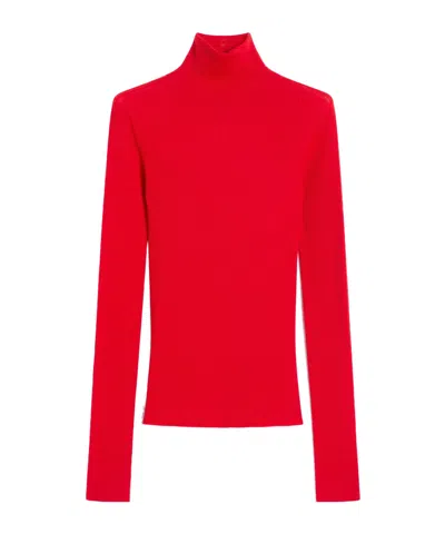 Sportmax Long-sleeved Sweater In Red