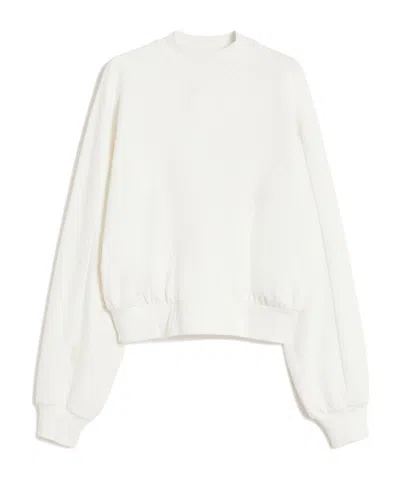 Sportmax Long-sleeved Sweatshirt In White
