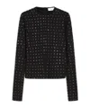Sportmax All-over Embellished Crewneck Top In Black