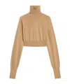 Sportmax Maglia Ululato A Lupetto Cropped In Nude