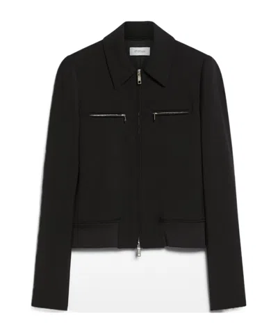 Sportmax Long-sleeved Wool Jacket In Black