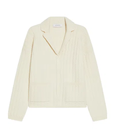Sportmax Long-sleeved Wool Jacket In Blanco