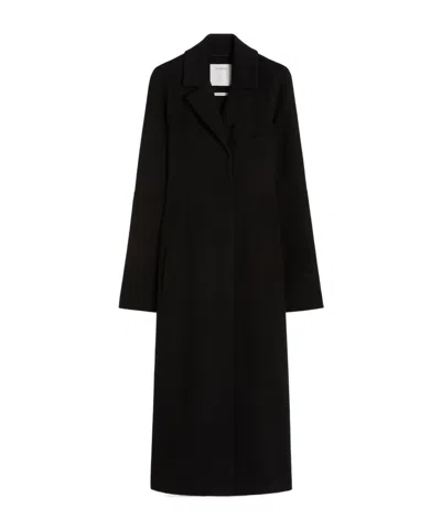 Sportmax Long, Slim-fitting Wool Coat In Black