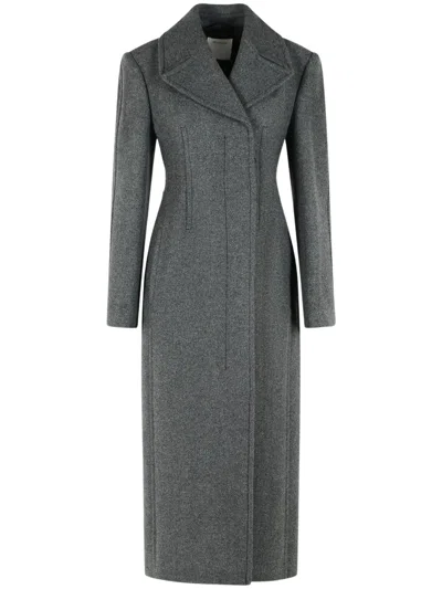 Sportmax Long Tailored Wool Coat In Green