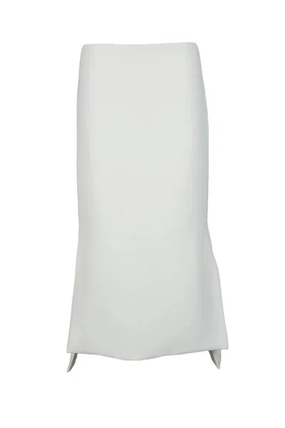 Sportmax Long White Skirt And Elegant Silhouette In Brown