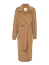 Sportmax Long Wool Coat In Brown