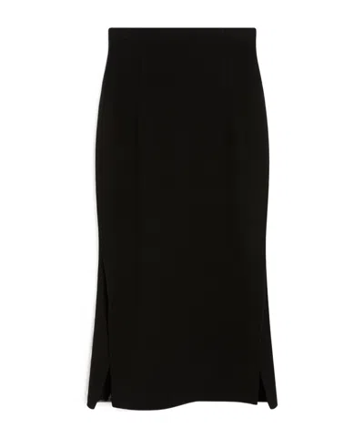 Sportmax Long Wool Dress With Slit In Black