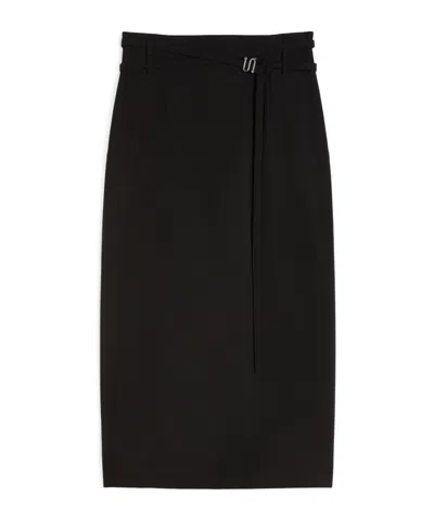 Sportmax Long Wool Skirt In Black