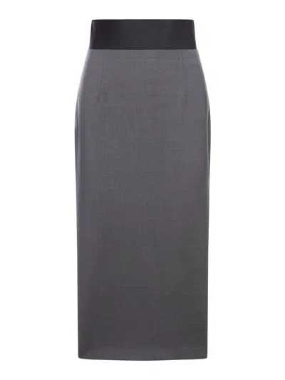 Sportmax Anny Midi Skirt In Grey