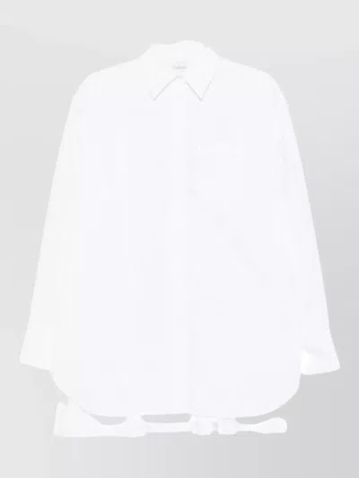 Sportmax Longline Cotton Blend Shirt Point Collar In White
