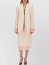 Sportmax Longline Sheer Overlay Notched Lapel Jacket In Neutral