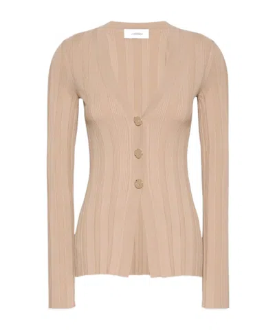 Sportmax Long-sleeve Knit Top In Neutral