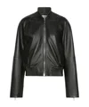 Sportmax Sheep Nappa Leather Jacket With Elastic Quilted Detailing In Black