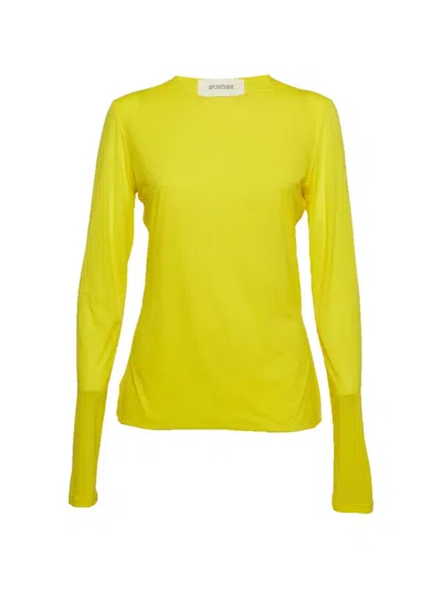 Pre-owned Sportmax Long-sleeve T-shirt In Yellow