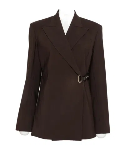 Sportmax Long-sleeved Casual Jacket In Brown