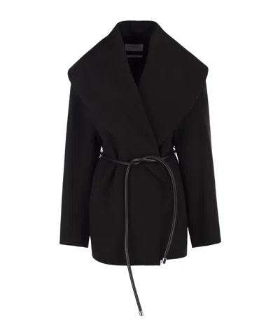 Sportmax Long-sleeved Coat In Black