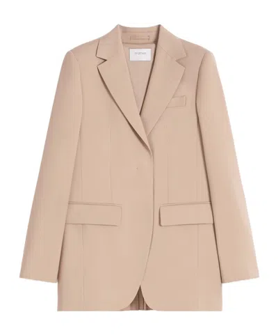 Sportmax Long-sleeved Suit Jacket In Brown