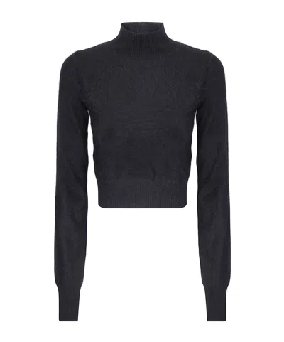 Sportmax High-neck Cashmere Sweater In Gray