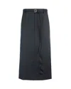 Sportmax Black Longuette With Double-wrap Belt In Black