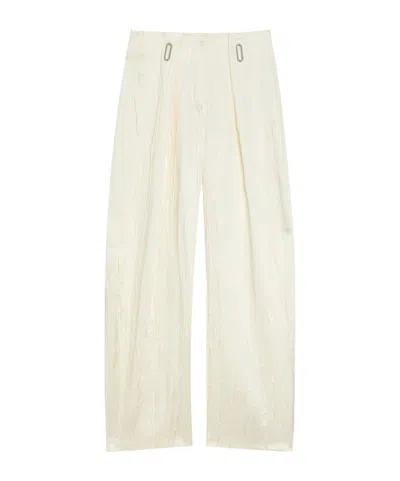 Sportmax Loose Satin Pants In Neutral