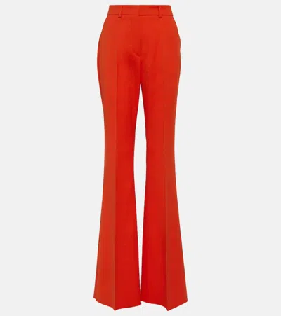 Sportmax Lory Cotton-blend Wide-leg Pants In Orange