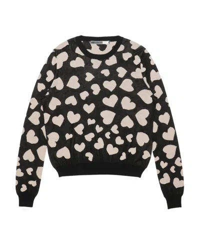 Sportmax Love Pattern Pullover In Black