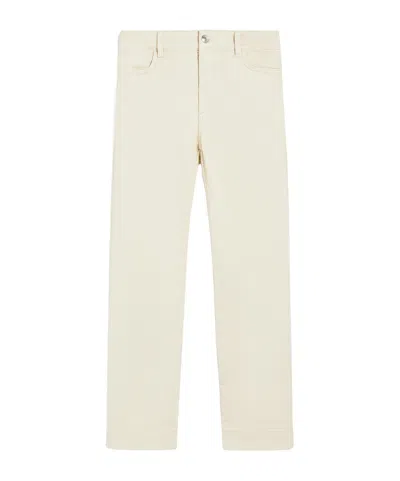 Sportmax Button Detailed Straight Leg Trousers In White