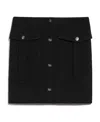 Shop Sportmax Low-waisted Wool Skirt In Black